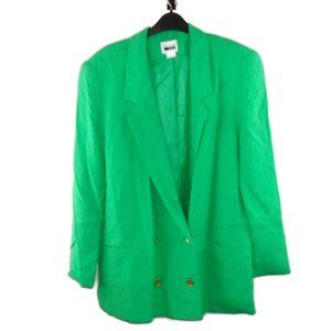 Leslie Fay Blazer Suit Jacket 16 Green Long Sleeve